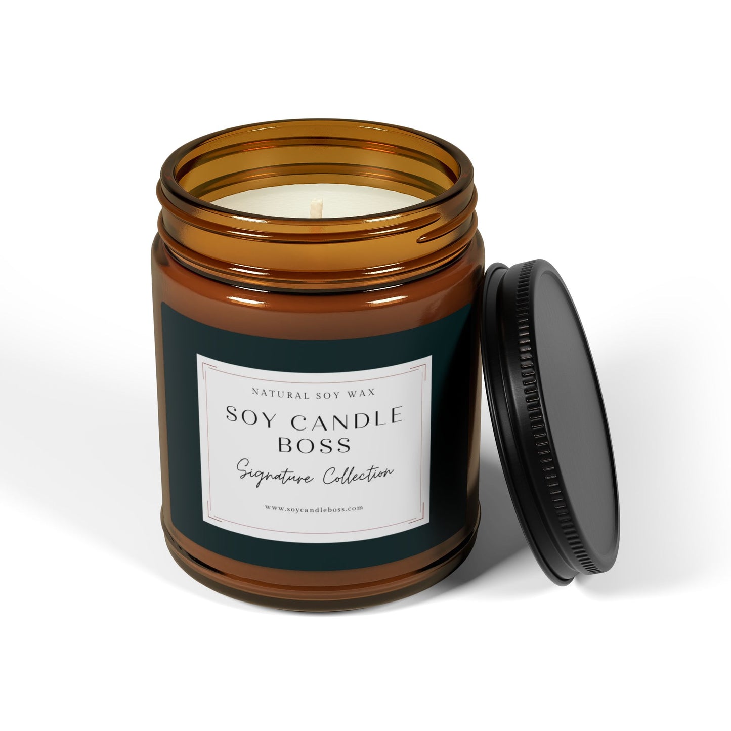 Natural Scented Soy Candle - Signature Collection in Amber Jar, 9oz